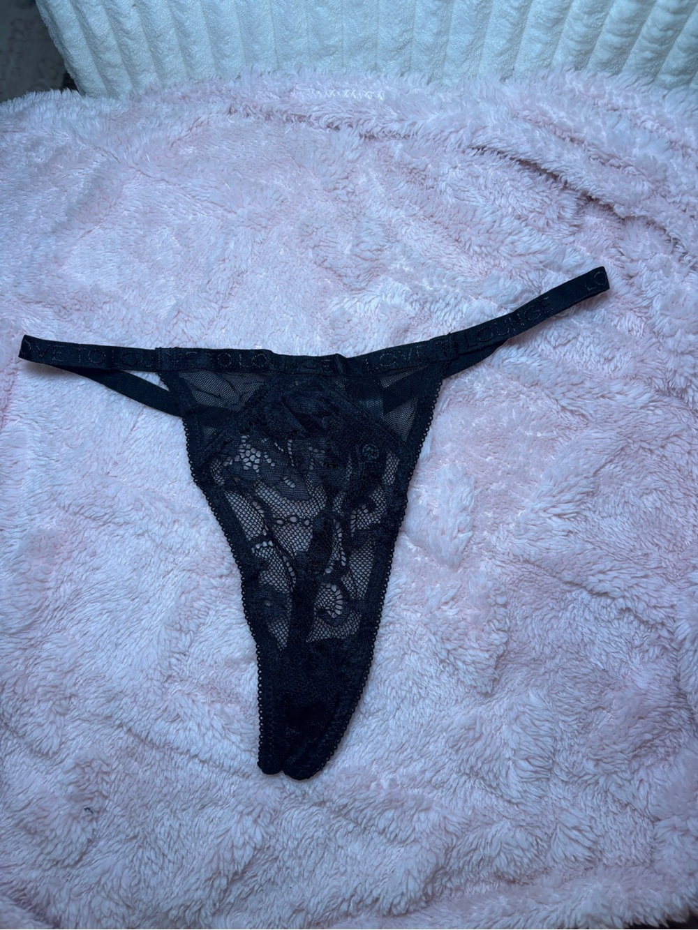 Victoria's Secret Black Lace Thong